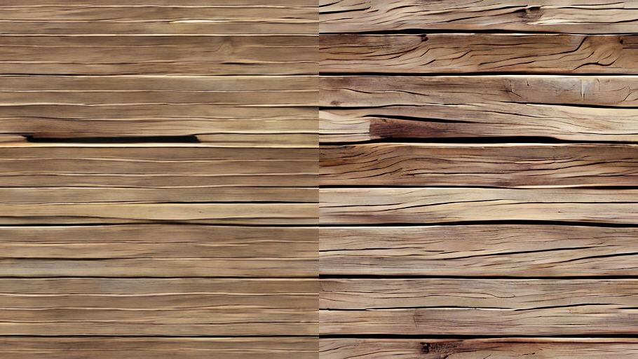 Comparison of two generated wood plank textures