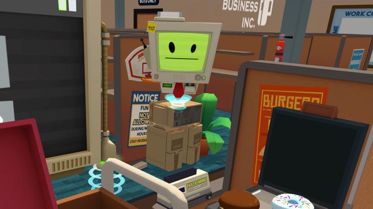 Gameplay from the game Job Simulator, by Owlchemy Labs