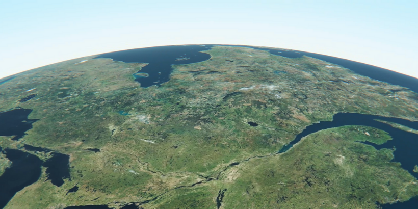 View of North America from space during the daytime