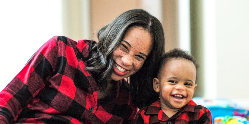 Image of Tai Wingfield with her son.