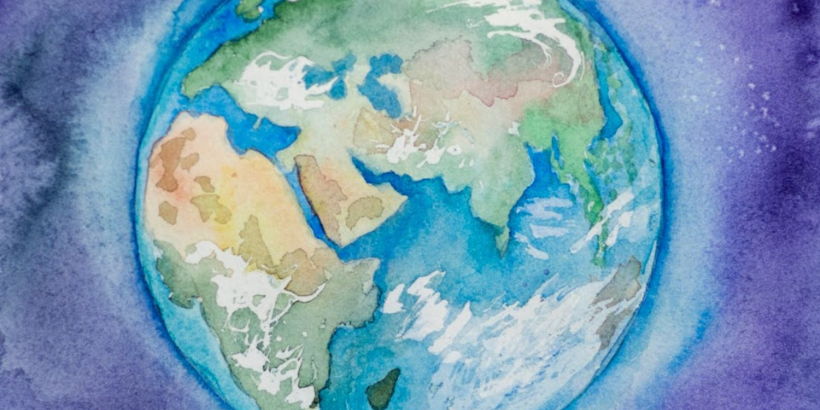 Watercolor painting of the Earth