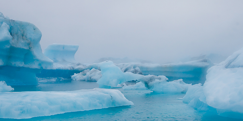 Ocean landscape with icebergs