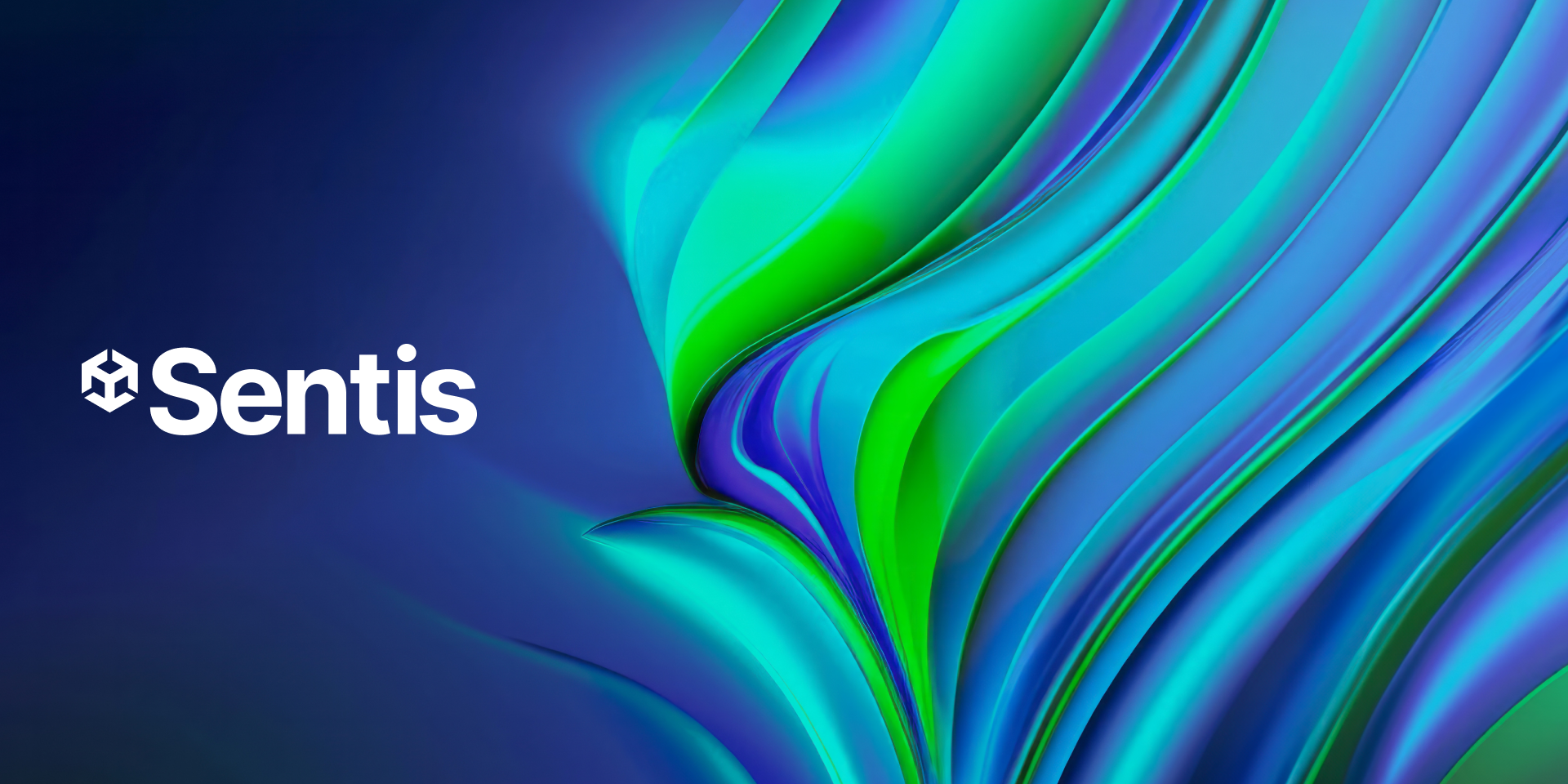 Representative image for Unity Sentis, showing a blue, green, and purple swirl that appears silky and is fading to black along the left side