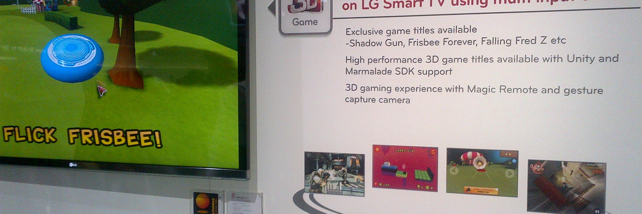 Frisbee Forever LG smart TV demo at CES 2012