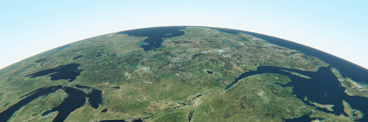 View of North America from space during the daytime