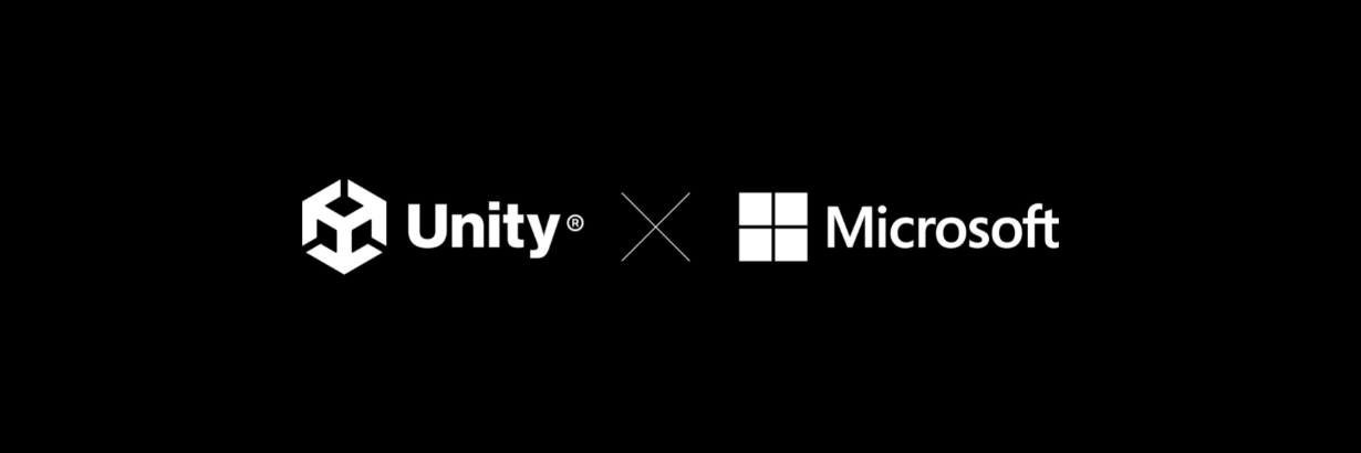 Depiction of Unity and Microsoft logos