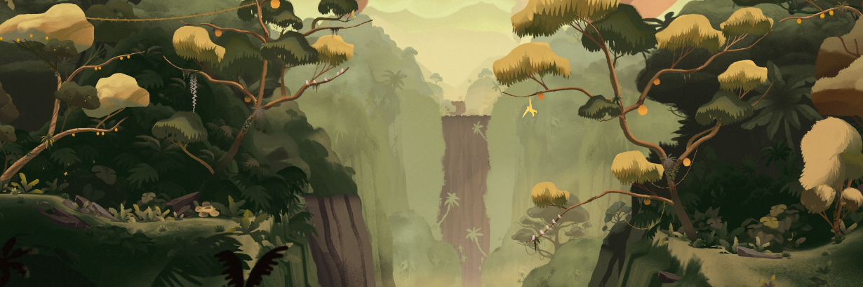 Still from Gibbon: Beyond the Trees, a game by Broken Rules.