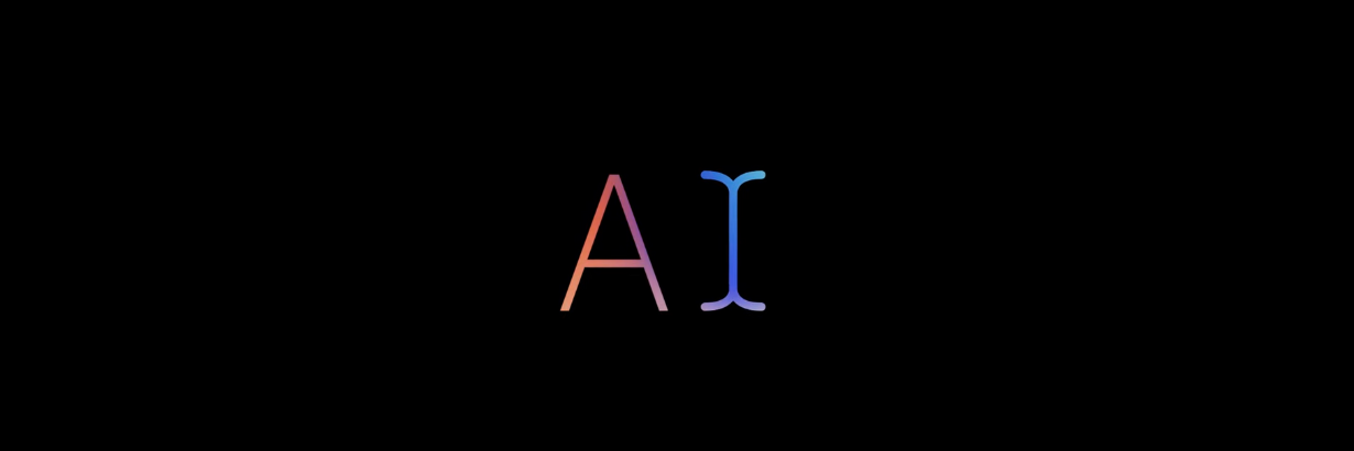 Image depicting the word “AI” over a black screen