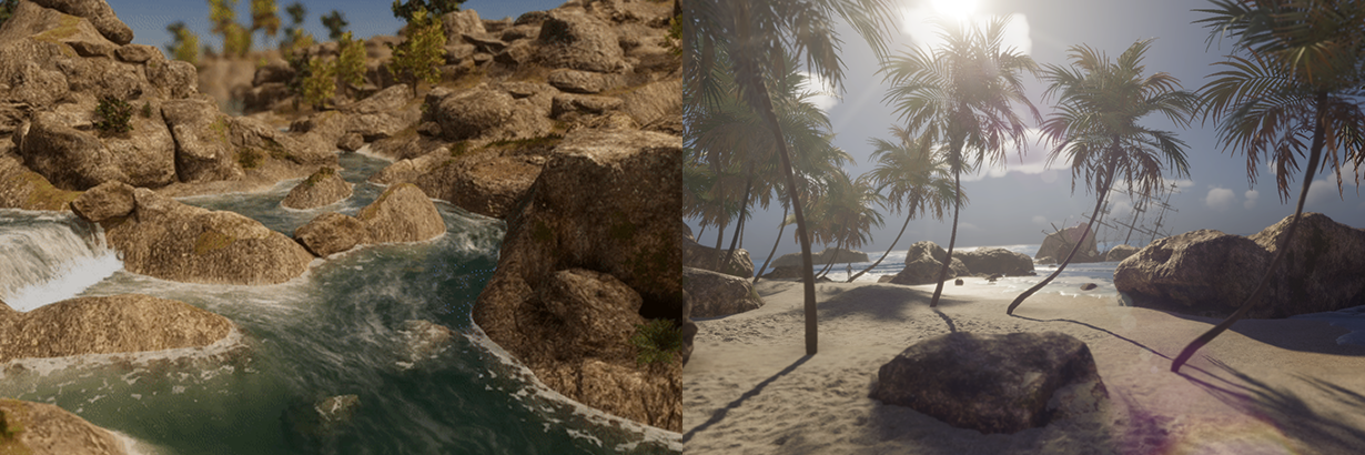 Sample scenes made using Unity’s High Definition Render Pipeline (HDRP) water system in 2022 LTS and 2023.1