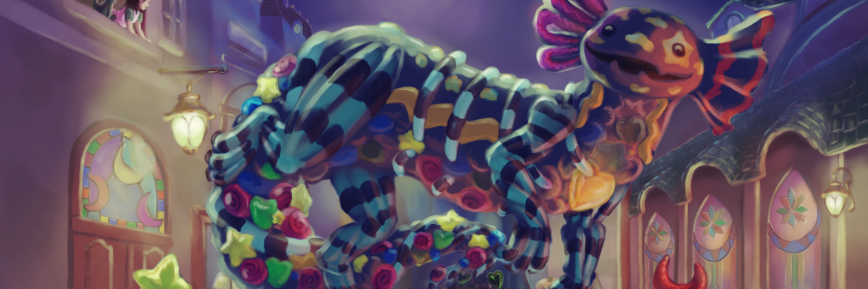 Still of the main character in Irene Pu’s personal project, Balluna, which is made up of Halloween parade balloons.